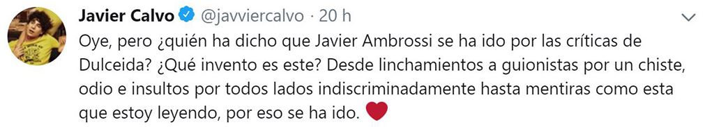 javier ambrossi se marcha de twitter